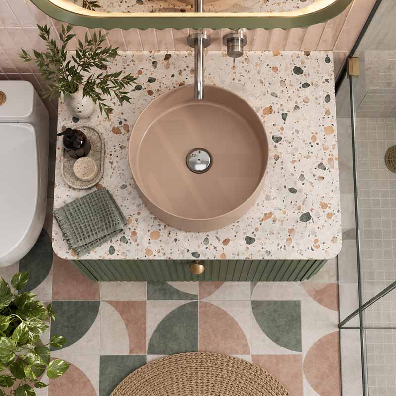 Carysil Round Above Counter Ceramic Basin 360x360x120mm - Variant Colour Available