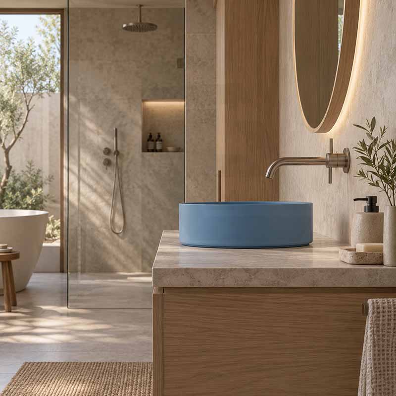 Carysil Round Above Counter Ceramic Basin 360x360x120mm - Variant Colour Available