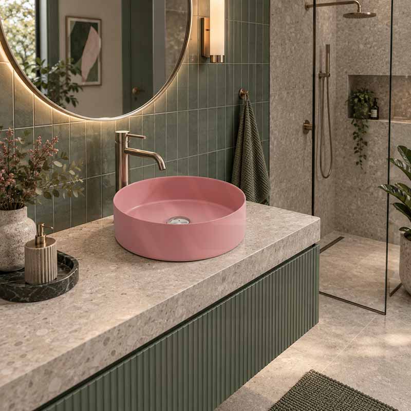Carysil Round Above Counter Ceramic Basin 360x360x120mm - Variant Colour Available
