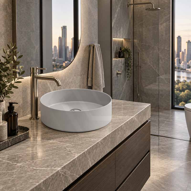 Carysil Round Above Counter Ceramic Basin 360x360x120mm - Variant Colour Available