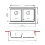 864X540X229mm White Granite Butler Sink Double Bowls Farmhouse Kitchen Laundry Apron Front Products