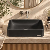 SeeRose Above Counter Basin Wash Basin Sani-Quartz Composite 545x415x130mm - Matt Black/Gloss White