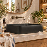 SeeRose Above Counter Basin Wash Basin Sani-Quartz Composite 545x415x130mm - Matt Black/Gloss White