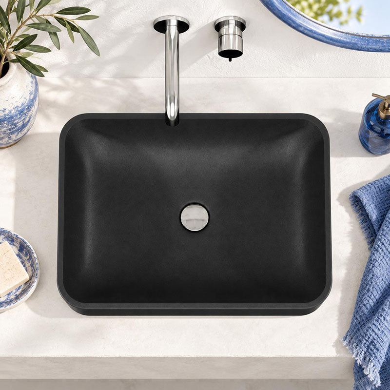 SeeRose Above Counter Basin Wash Basin Sani-Quartz Composite 545x415x130mm - Matt Black/Gloss White
