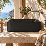 SeeRose Above Counter Basin Wash Basin Sani-Quartz Composite 545x415x130mm - Matt Black/Gloss White