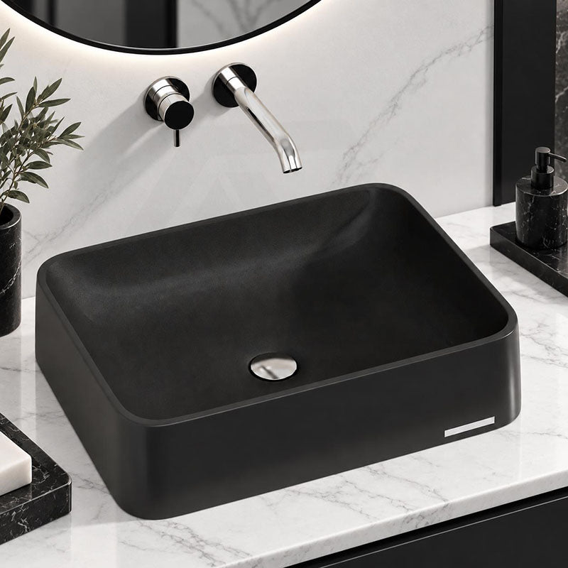 SeeRose Above Counter Basin Wash Basin Sani-Quartz Composite 545x415x130mm - Matt Black/Gloss White