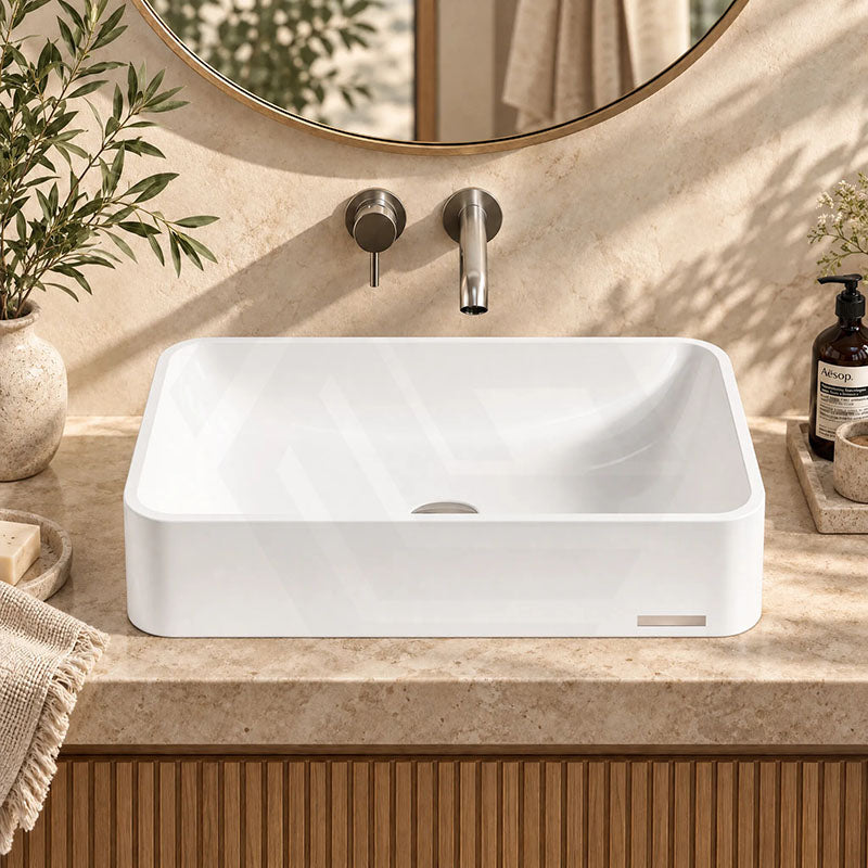 SeeRose Above Counter Basin Wash Basin Sani-Quartz Composite 545x415x130mm - Matt Black/Gloss White