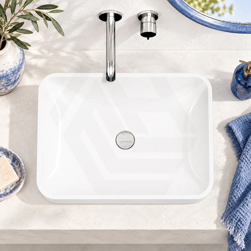 SeeRose Above Counter Basin Wash Basin Sani-Quartz Composite 545x415x130mm - Matt Black/Gloss White