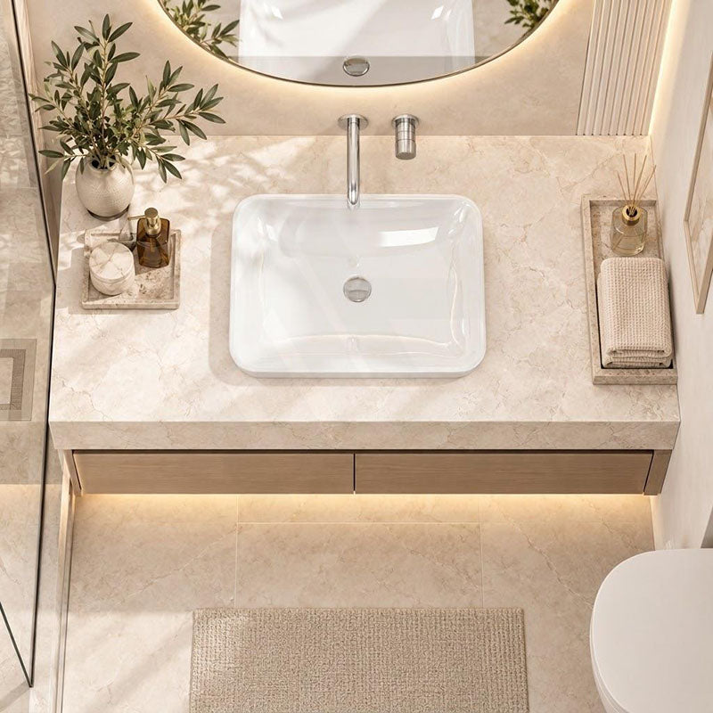 SeeRose Above Counter Basin Wash Basin Sani-Quartz Composite 545x415x130mm - Matt Black/Gloss White