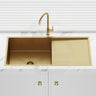 G#1(Gold) 960X450X230Mm 1.2Mm Brushed Yellow Gold Handmade Top/Undermount Single Bowl Kitchen Sink