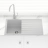 860X500X205mm Carysil Concrete Grey Single Bowl With Drainer Board Granite Kitchen Laundry Sink