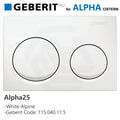 Geberit Alpha25 Round Dual Flush Plate for Concealed Cistern Various Colours Available