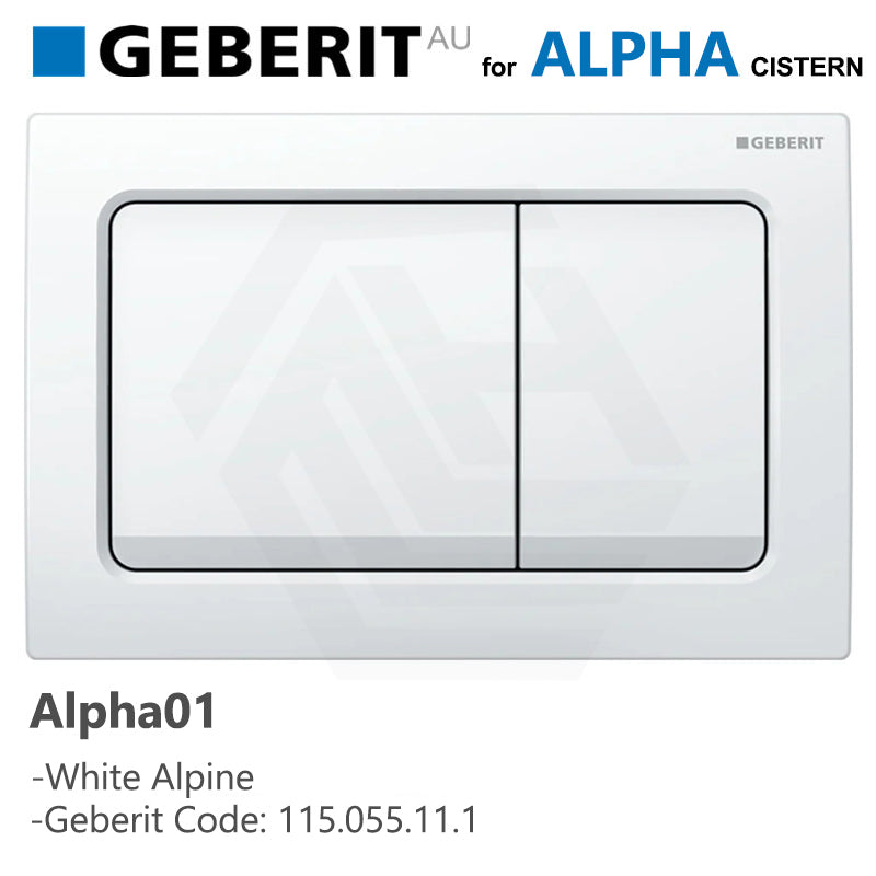 Geberit Alpha01 Square Dual Flush Plate for Concealed Cistern Various Colours Available