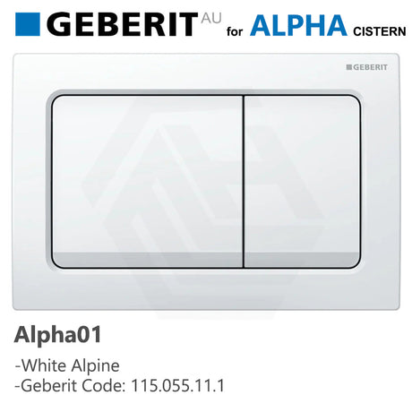 Geberit Alpha01 Square Dual Flush Plate for Concealed Cistern Various Colours Available