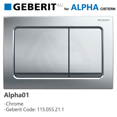 Geberit Alpha01 Square Dual Flush Plate for Concealed Cistern Various Colours Available