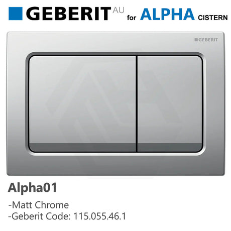 Geberit Alpha01 Square Dual Flush Plate for Concealed Cistern Various Colours Available