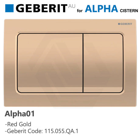 Geberit Alpha01 Square Dual Flush Plate for Concealed Cistern Various Colours Available