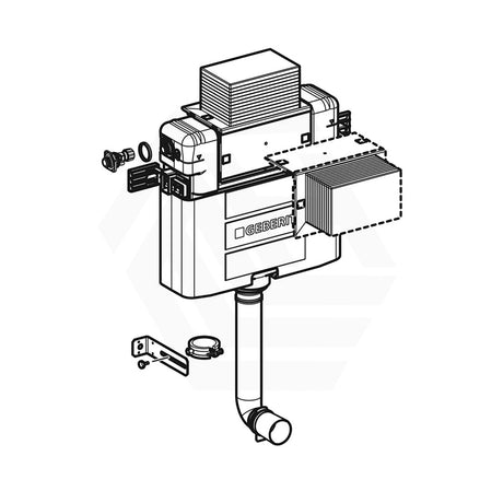 Geberit Alpha 12cm Mid Level In-Wall Concealed Cistern for Wall Faced Toilet Pan, Top or Front Flush Buttons Available