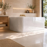 Ultra-Slim Bathtub Back to Wall Acrylic with Overflow 1500/1700mm - Gloss White