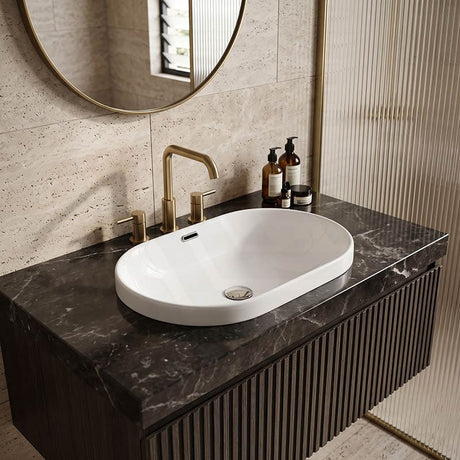 Inset Ceramic Oval Basin 605x405x180mm - Gloss White