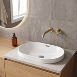 Inset Ceramic Oval Basin 605x405x180mm - Gloss White