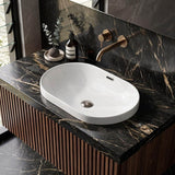 Inset Ceramic Oval Basin 605x405x180mm - Gloss White