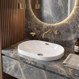 Inset Ceramic Oval Basin 605x405x180mm - Gloss White
