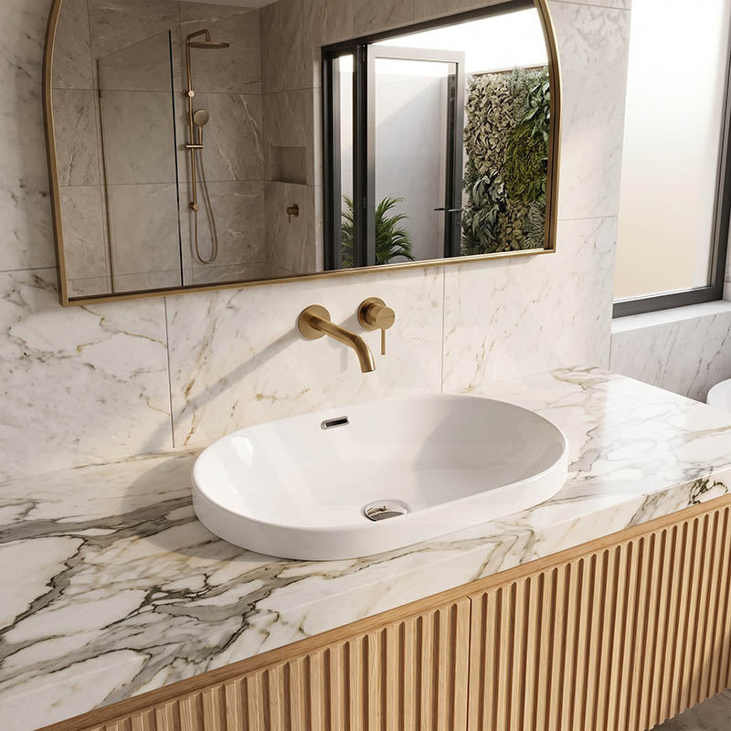 Inset Ceramic Oval Basin 605x405x180mm - Gloss White