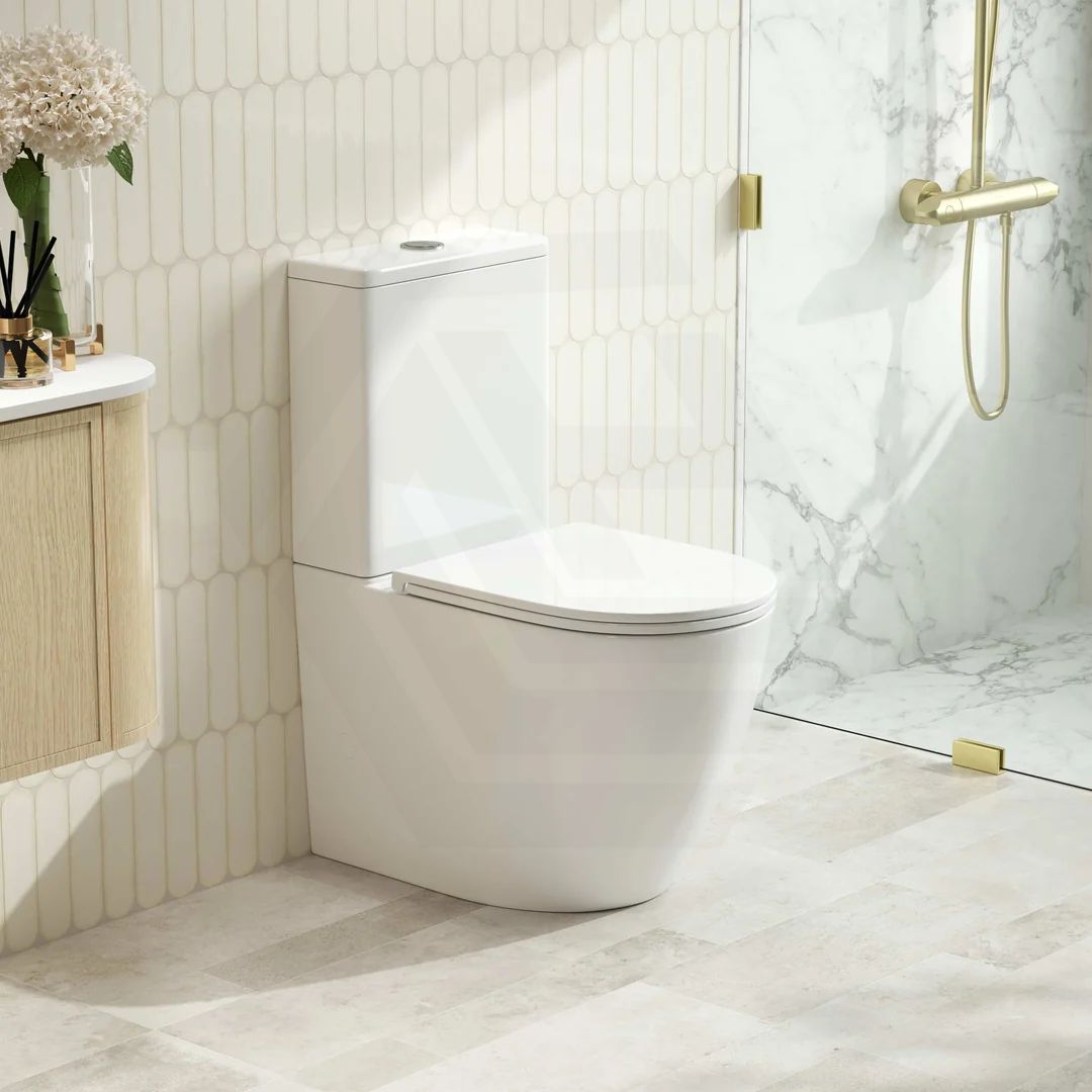 DIANA Tornado Rimless Back to Wall Toilet Suite Compact Design 620x390x830mm - Gloss White