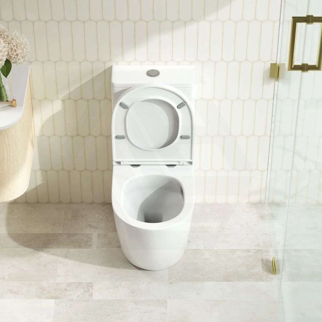 DIANA Tornado Rimless Back to Wall Toilet Suite Compact Design 620x390x830mm - Gloss White