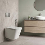 ENOX Rimless Wall Hung Toilet Pan Only With VORTEX Flushing Technology For Bathroom 490x340x350mm
