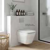 ENOX Rimless Wall Hung Toilet Pan Only With VORTEX Flushing Technology For Bathroom 490x340x350mm