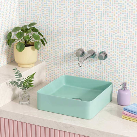 Square Above Counter Top Ceramic Basin Wash Basin 360x360x110mm - Variant Colour