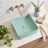 Square Above Counter Top Ceramic Basin Wash Basin 360x360x110mm - Variant Colour