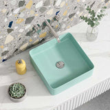Square Above Counter Top Ceramic Basin Wash Basin 360x360x110mm - Variant Colour