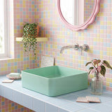 Square Above Counter Top Ceramic Basin Wash Basin 360x360x110mm - Variant Colour