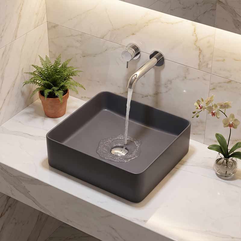 Square Above Counter Top Ceramic Basin Wash Basin 360x360x110mm - Variant Colour