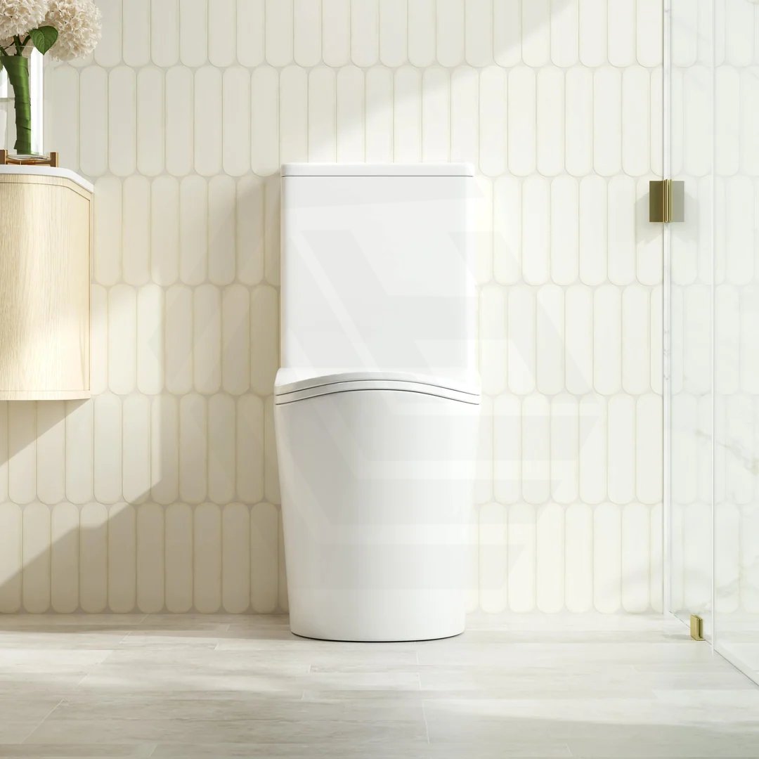 FIFA Back to Wall Rimless Tornado Toilet Suite with Ergonomic Curved Seat 670x390x860mm - Gloss White
