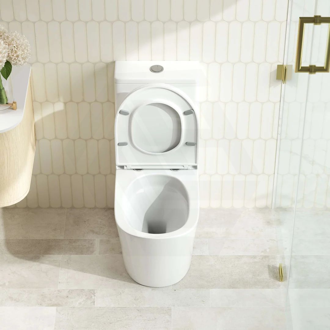 FIFA Back to Wall Rimless Tornado Toilet Suite with Ergonomic Curved Seat 670x390x860mm - Gloss White