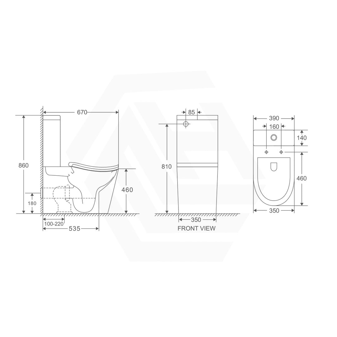 FIFA Back to Wall Rimless Tornado Toilet Suite with Ergonomic Curved Seat 670x390x860mm - Gloss White