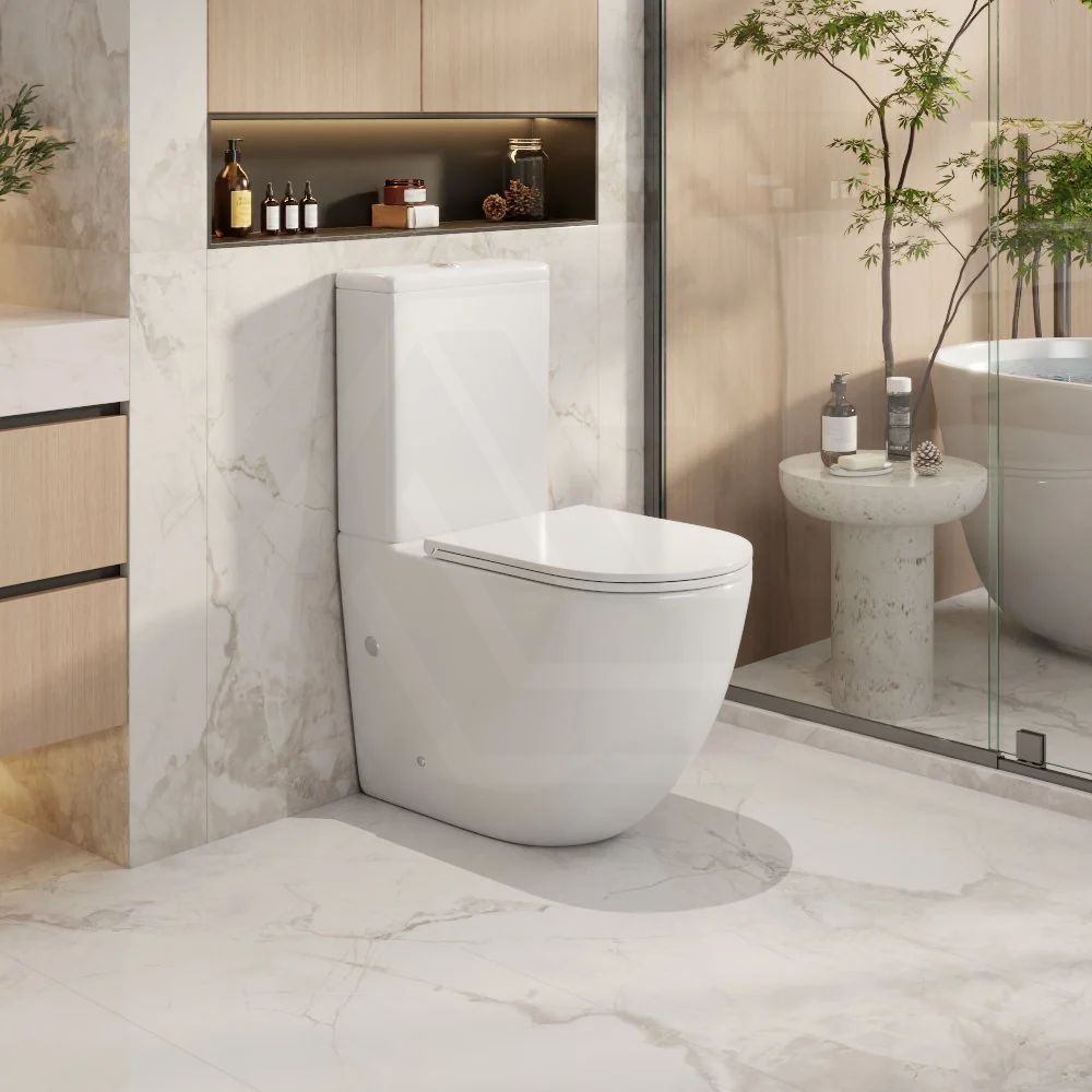 Hani Back To Wall Ceramic Toilet Suite Rimless 660x360x850mm - Gloss White
