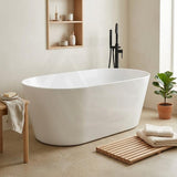 ISEO Acrylic Ultra-Slim Freestanding Oval Bathtub NO Overflow 1500x750x590/1700x800x590mm - Gloss White/Gloss Black & White