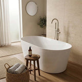 ISEO Acrylic Ultra-Slim Freestanding Oval Bathtub NO Overflow 1500x750x590/1700x800x590mm - Gloss White/Gloss Black & White