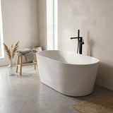 ISEO Acrylic Ultra-Slim Freestanding Oval Bathtub NO Overflow 1500x750x590/1700x800x590mm - Gloss White/Gloss Black & White