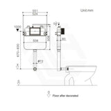 R&T 80mm Frameless Inwall Concealed Cistern for Wall Floor Toilet Pan Push Button Available