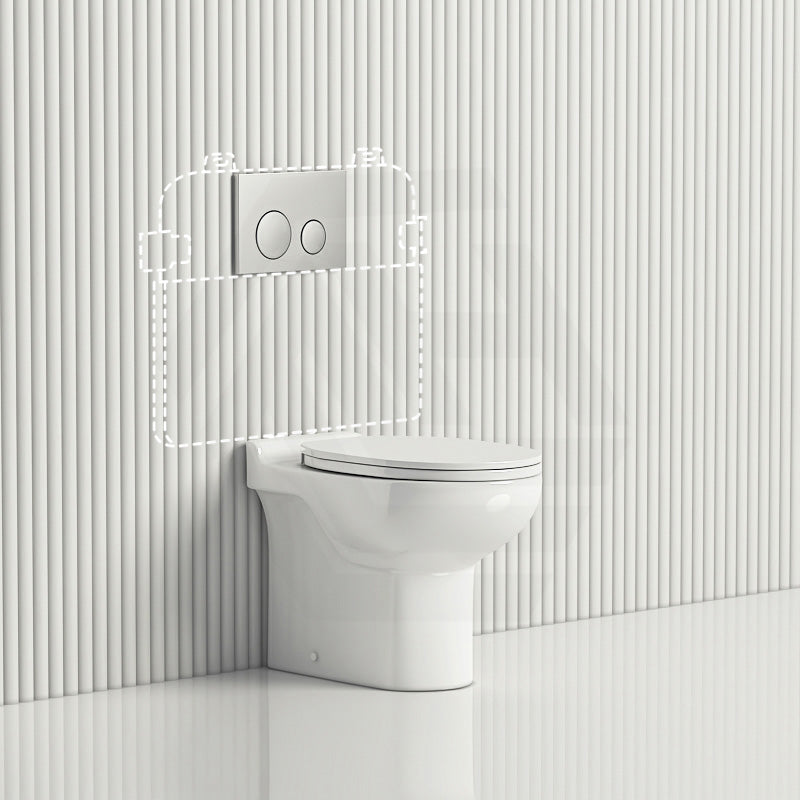 RAK Junior Wall Faced Toilet Pan Gloss White with R&T Frameless Inwall Concealed Cistern Push Button Available