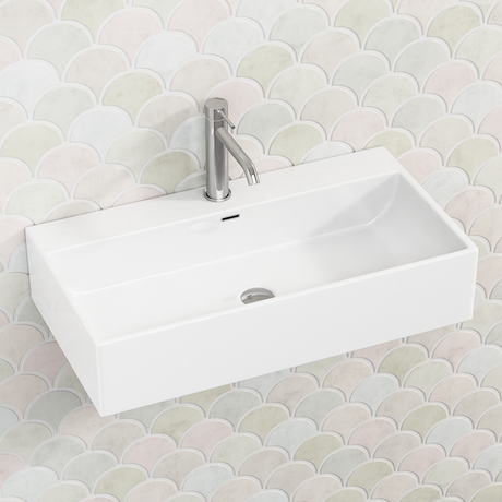 720X380X155Mm Rectangle Gloss White Above Counter/Wall-Hung Ceramic Basin Wall Hung Basins