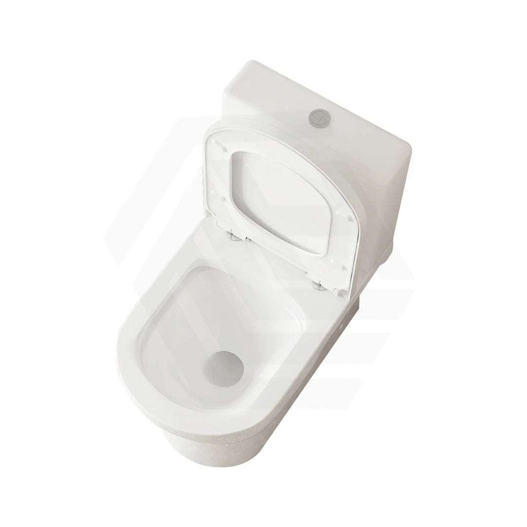 Moi Back to Wall Rimless Flushing Ceramic Toilet Suite Soft Close Seat 665x390x860mm - Gloss White