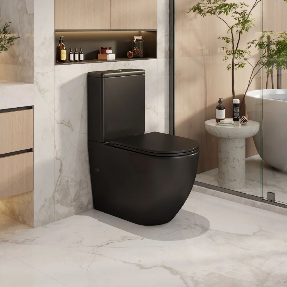 Norton Tornado Rimless Ceramic Back to Wall Toilet Suite 665x390x850mm - Variant Colour