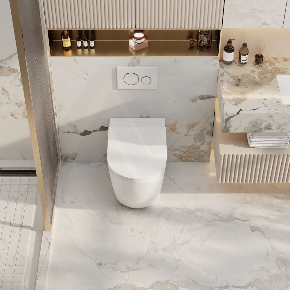 Raul99 Bathroom Toilet Wall Floor Faced Pan Only With Rimless Flushing 570x360x410mm - Gloss White